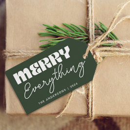 Etiqueta Para Presente Feliz Retrospectiva Mínima Bonita Tudo Verde