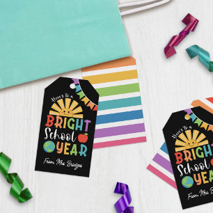 Etiqueta Para Presente Feliz Sol Um Ano Brilhante Da Professora