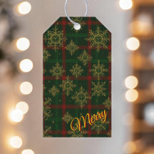 Feliz Steampunk Snowflake Red e Green Tartan