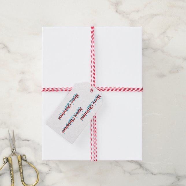 Etiqueta Para Presente Feliz texto de Natal sobre (Com cordão)