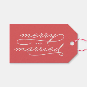 Etiqueta Para Presente Feliz vermelha e Tag casados do presente do