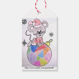 Etiqueta Para Presente Felizes Crianças Papais noeis de Mouse com etiquet