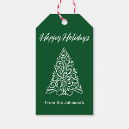 Etiqueta Para Presente Felizes Feriados Flourados Tags de Presente de Árv