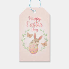 Etiqueta Para Presente Felz pascoa. Coelhinho da Páscoa e Borboletas