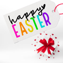 Etiqueta Para Presente Felz pascoa colorido personalizado