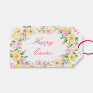 Etiqueta Para Presente Felz pascoa Floral Pintinho primavera
