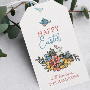 Etiqueta Para Presente Felz pascoa Floral Springtime