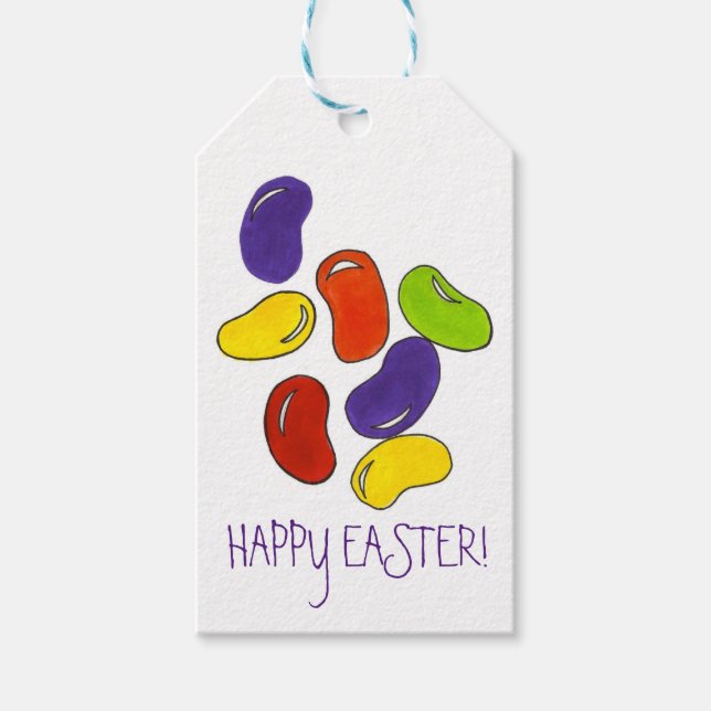 Etiqueta Para Presente Felz pascoa Rainbow Jelly Bean Candy (Frente)