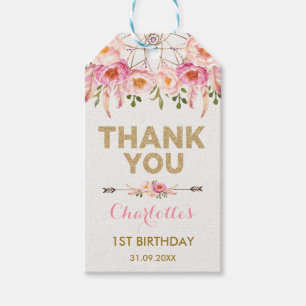 Etiqueta Para Presente Feminina Dreamcatcher / Dourada Rosa Selvagem