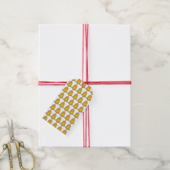 Etiqueta Para Presente Feriado Amarelo Cookie Banho de Natal (Com cordão)
