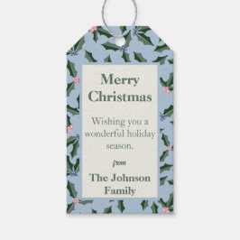 Etiqueta Para Presente Feriado azul e verde