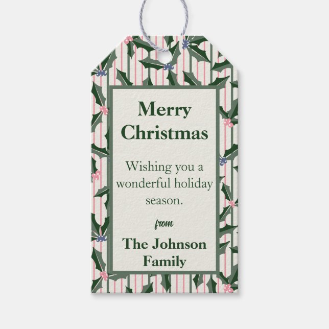 Etiqueta Para Presente Feriado Botânico (Frente)