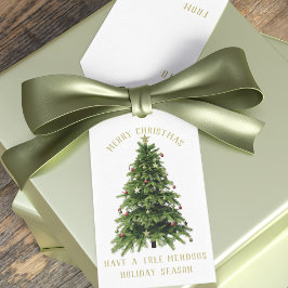 Etiqueta Para Presente Feriado de Árvore de Natal Merry Personalizado