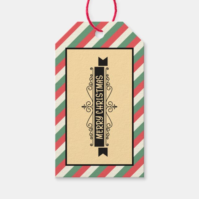 Etiqueta Para Presente Feriado de "Feliz Natal" com introdução personaliz (Frente)
