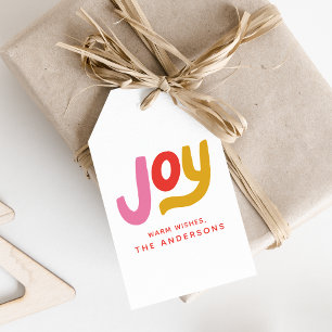 Etiqueta Para Presente Feriado de Joy Moderno Colorido