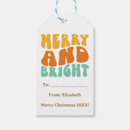 Etiqueta Para Presente Feriado de Natal brilhante e Feliz bonita