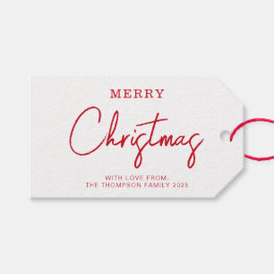 Etiqueta Para Presente Feriado de Natal Clássico Mínimo