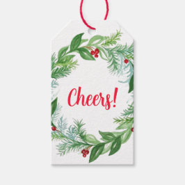 Etiqueta Para Presente Feriado de Natal com Aquarela pintada Manipulada