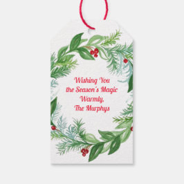 Etiqueta Para Presente Feriado de Natal com Aquarela pintada Manipulada