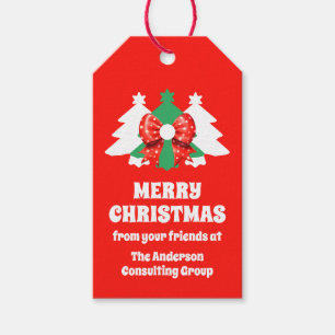 Etiqueta Para Presente Feriado de Natal do Logotipo Empresarial Editável 