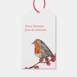 Etiqueta Para Presente Feriado de Natal em inglês Robin Merry
