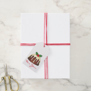 Etiqueta Para Presente Feriado de Natal Festivo de Plum Pudim Britânico