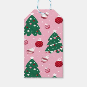Etiqueta Para Presente Feriado de Natal Pink Sweet Greenery