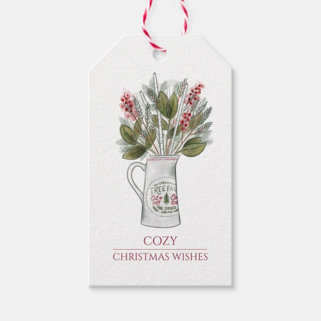 Etiqueta Para Presente Feriado de Natal Russo Cozy (Frente)