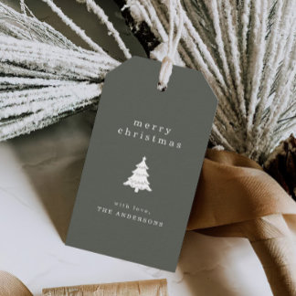 Etiqueta Para Presente Feriado de Natal Verde