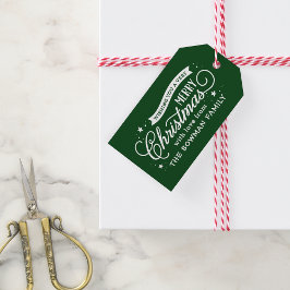 Etiqueta Para Presente Feriado de Script de Natal Muito Feliz