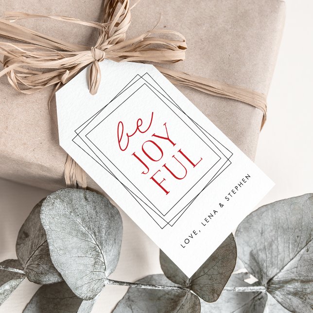 Etiqueta Para Presente Feriado de Simetria Joyful (Criador carregado)