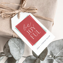 Etiqueta Para Presente Feriado de Simetria Joyful