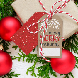 Etiqueta Para Presente Feriado do Berry Branch de Natal Muito Feliz