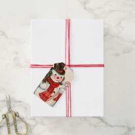 Etiqueta Para Presente Feriado do boneco de neve dos natais vintages