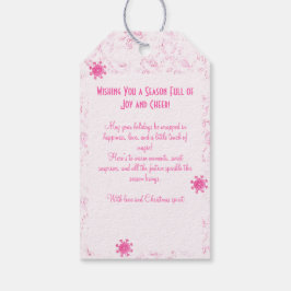 Etiqueta Para Presente Feriado elegante, cor de água, Kitsch, cor de rosa