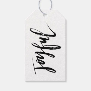 Etiqueta Para Presente Feriado minimalista preto e branco ALEGRE simples