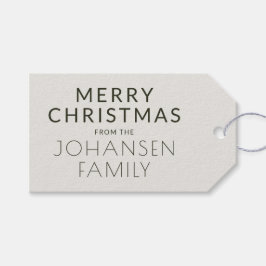 Etiqueta Para Presente Feriado Moderno Minimalista Verde "HO HO HO" Verde