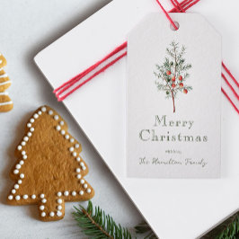 Etiqueta Para Presente Feriado Personalizado de Filial de Juniper do Vint