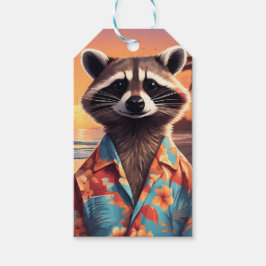 Etiqueta Para Presente Feriado Raccoon