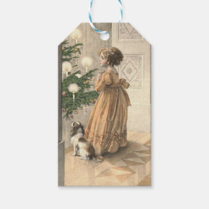 Etiqueta Para Presente Feriado retro do vintage do Natal do Victorian