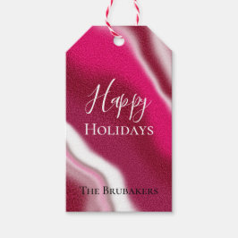 Etiqueta Para Presente Feriado Único Red Happy Candy Candy Personalizado