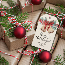 Etiqueta Para Presente Feriado Vintage Bells