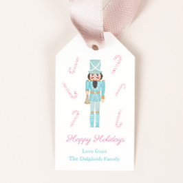 Etiqueta Para Presente Feriados de Canais de Balé Nutcracker Rosa - Mint 