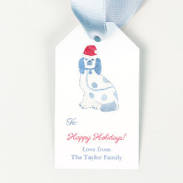 Etiqueta Para Presente Feriados De Noel De Cão Branco E Azul