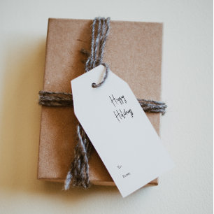 Etiqueta Para Presente Feriados Felizes De Script Moderno A Partir De Eti