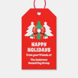 Etiqueta Para Presente Feriados felizes do Código QR do Logotipo Comercia