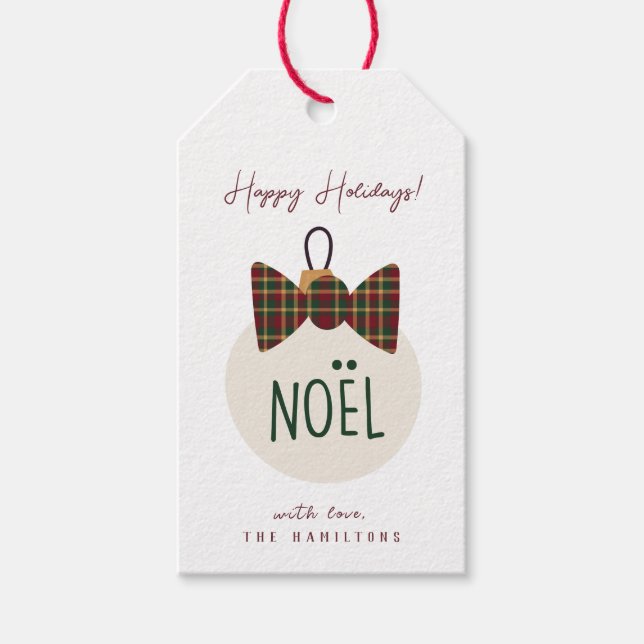 Etiqueta Para Presente Feriados felizes do Noel moderno e bonito (Frente)