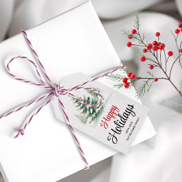 Etiqueta Para Presente Feriados felizes nas árvores de Natal