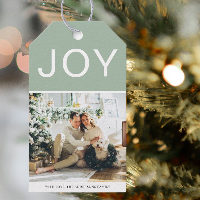 Etiqueta Para Presente Feriados Verdes Receberam Foto de Natal (Criador carregado)