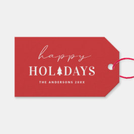 Etiqueta Para Presente Feriados Vermelhos Modernos | Natal minimalista